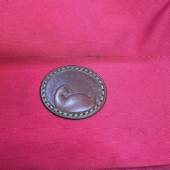 Red Dooney & Bourke ShoulderBag  Boho  Canvas  Brown trim Leather 14"x8"x10" (43 - Picture 5 of 15